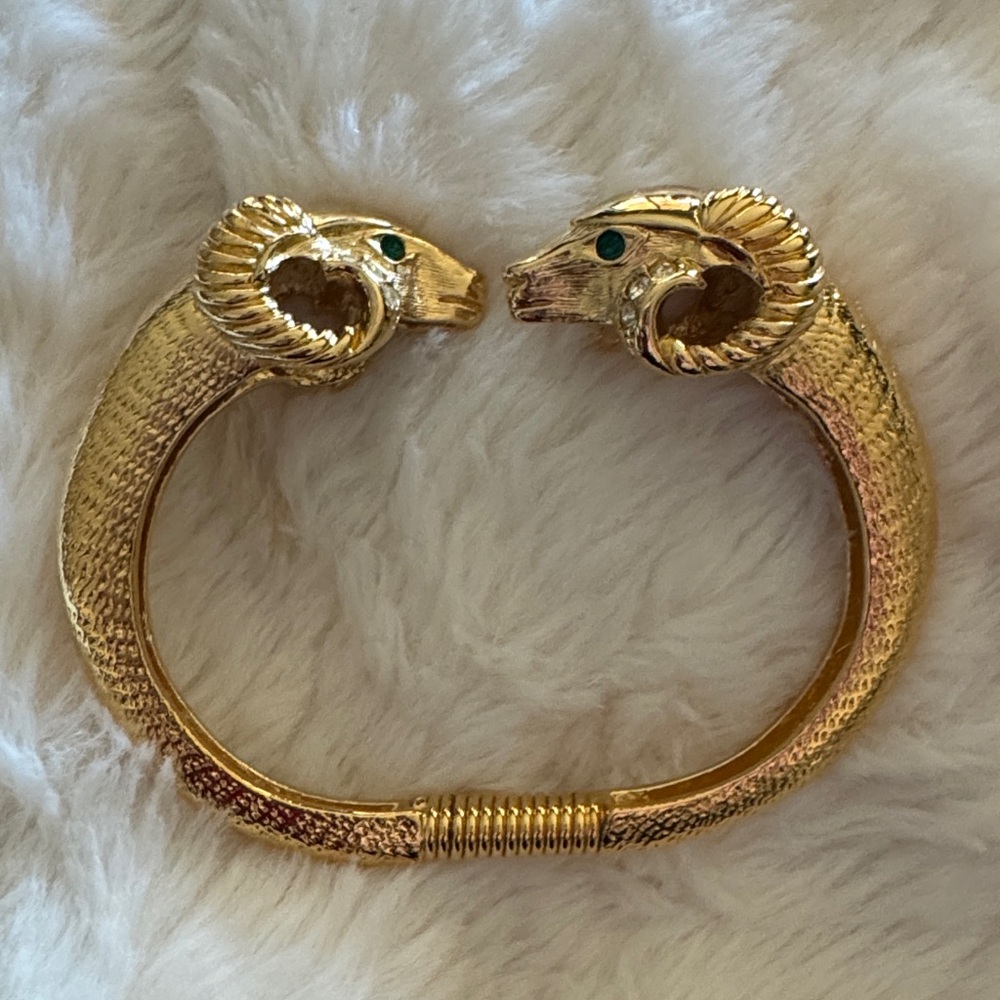 Kenneth Jay Lane & Avon Ram Head Cuff Bracelet - BRAND NEW IN BOX
